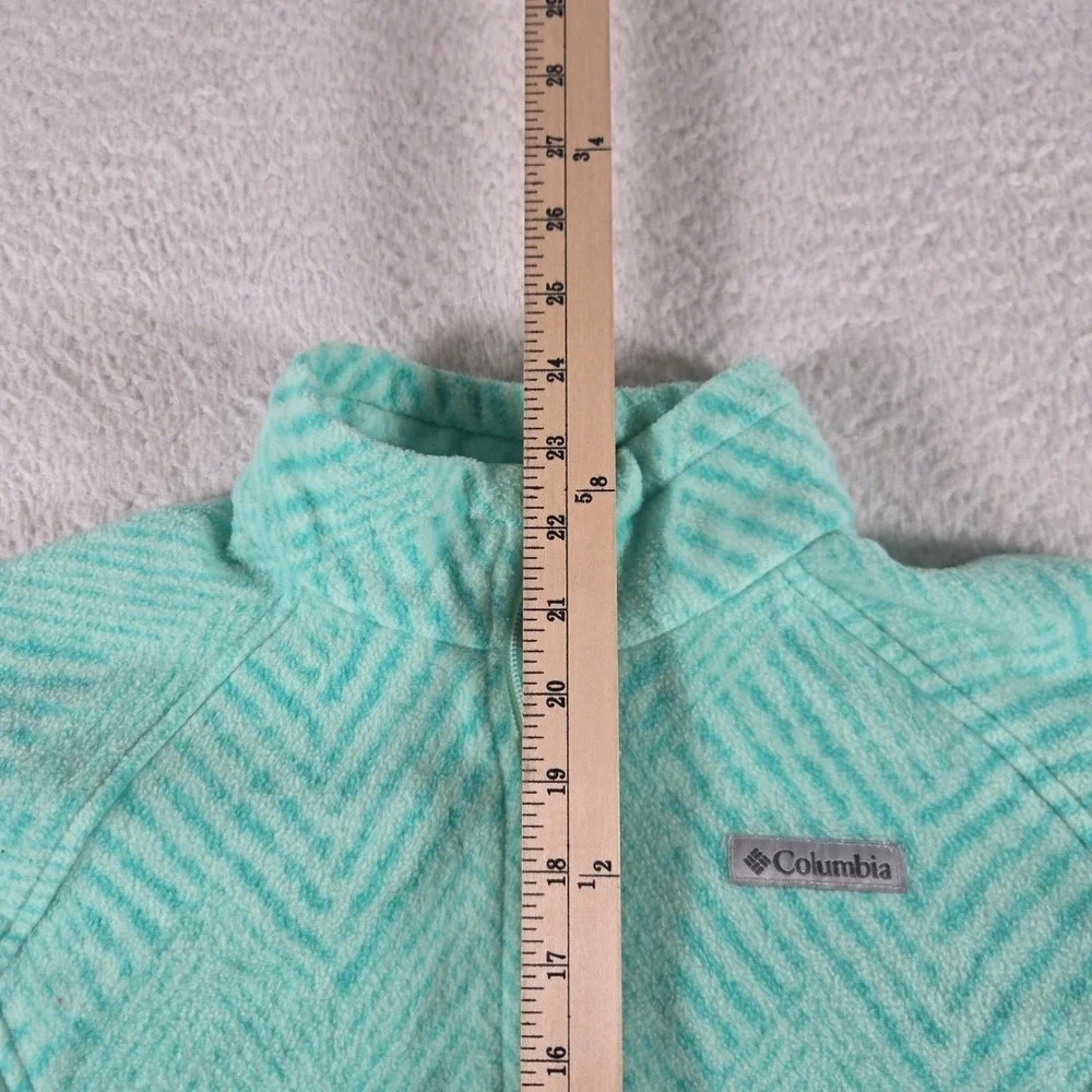 Columbia‎ Benton Springs Fleece Jacket Kids Girls Sz Large 14/16 Green Full Zip